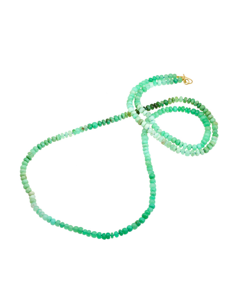 Chrysoprase Necklace with 18k Gold Clasp