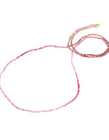 Multi-Pink Ombre Sapphire Necklace with 18k Gold Clasp