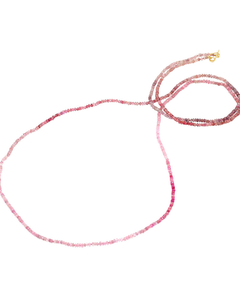 Multi-Pink Ombre Sapphire Necklace with 18k Gold Clasp