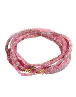 Multi-Pink Ombre Sapphire Necklace with 18k Gold Clasp