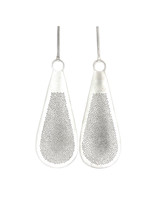Perforated Paddle Earrings in Brushed Silver
