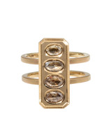 Double Shank Totem Ring in 14k Gold