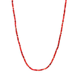 Red Coral Necklace with 18k Gold Beads