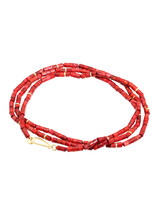 Red Coral Necklace with 18k Gold Beads