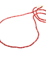 Red Coral Necklace with 18k Gold Beads