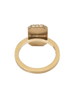 Serpent Tableau Ring with White Diamonds in 14k Gold