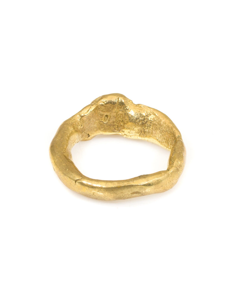 Brass Ring with Two Yellow Stones
