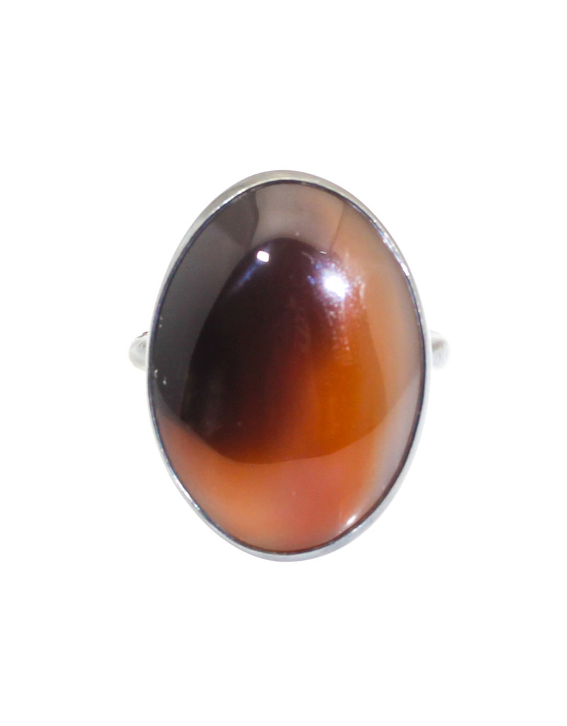 Oval Montana Agate Ring in Oxidized Silver
