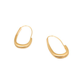 Oval Katachi Hoop Earrings in 14k Yellow Gold
