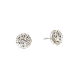 Organic Round Topography Posts in Silver  with Grey Diamonds