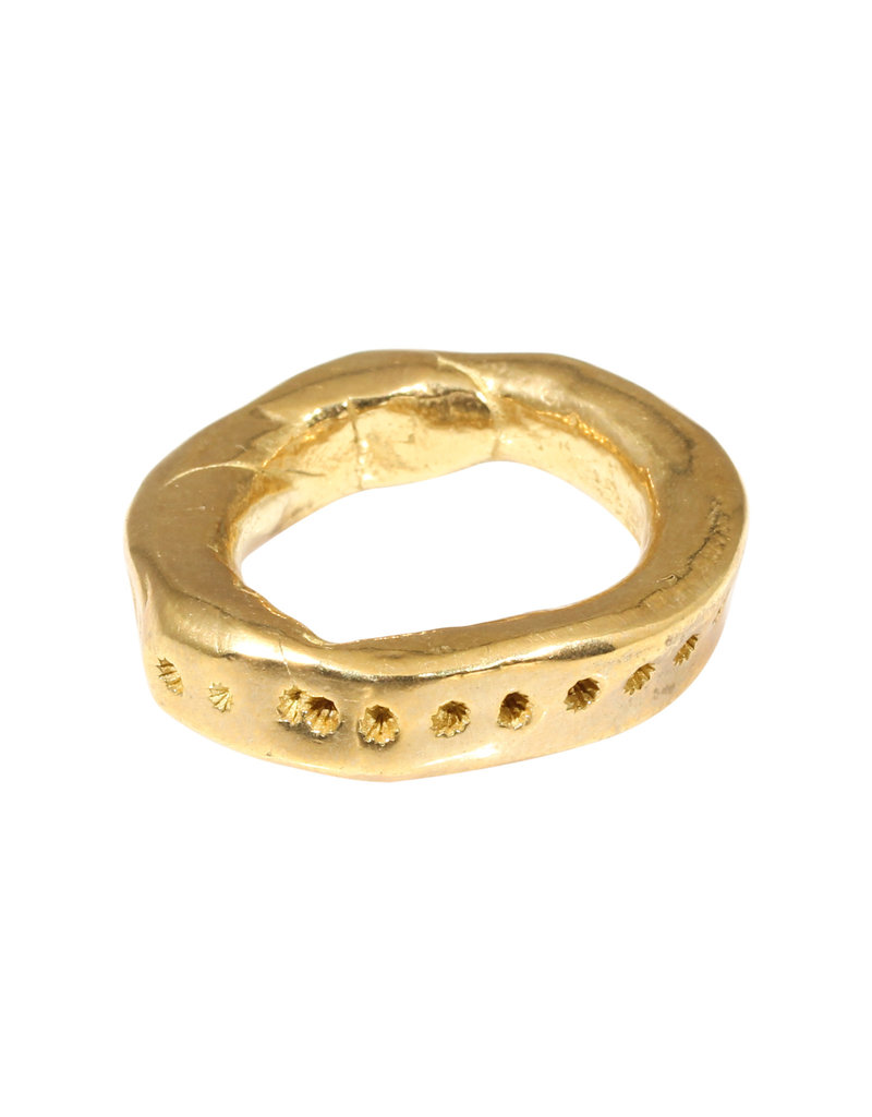 Small Burr Mark Brass Ring