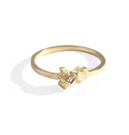 Sugar Babe Ring in 18k Gold with Square Diamond