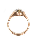 Oval Cognac Diamond Ring in 14k Rose Gold