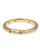 2.5mm Modeled Band in 18k Rose Yellow Gold with White & Cognac Diamonds