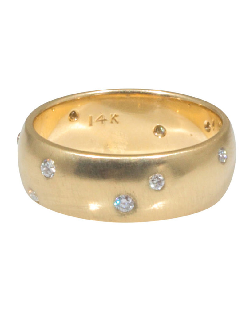 7mm Band in 14k Yellow Gold with Mixed Diamonds