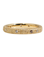 2.5mm Topography Band in 14k Yellow Gold with White & Cognac Diamonds