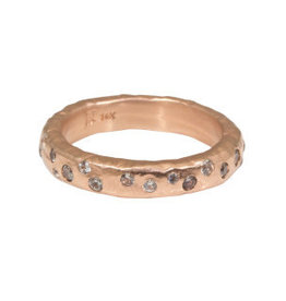 Celestial Ring in 14k Rose Gold with White and Lavender Sapphires