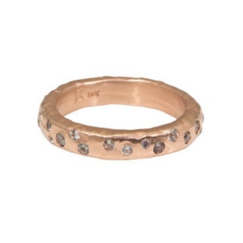 Celestial Ring in 14k Rose Gold with White and Lavender Sapphires