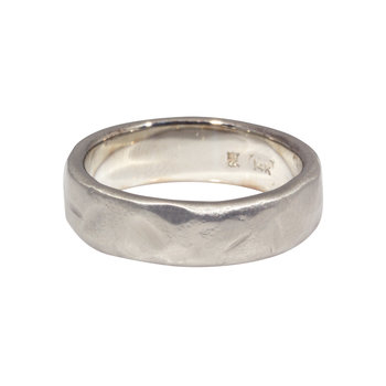 6mm Rough Band in 14k White Gold