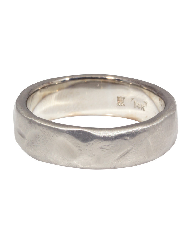 6mm Rough Band in 14k White Gold