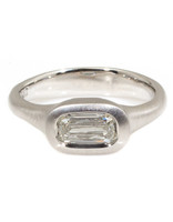 Old Mine Cushion Cut Diamond Ring in Platinum