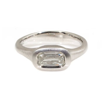 Old Mine Cushion Cut Diamond Ring in Platinum