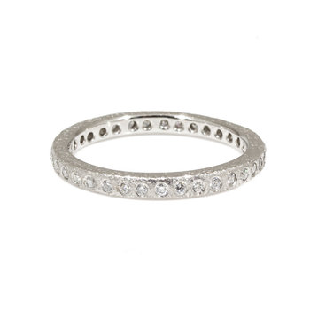 Platinum Eternity Band with Flush Set White Diamonds