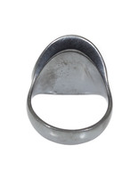 Shibori Ring with 5 Black Diamonds in Oxidized Silver