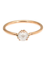 Tura Sugden Rose Cut Diamond Solitaire Ring with 6 Prongs  in 18k Rose Gold