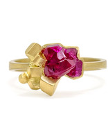 Rock Candy Ruby Cluster Ring in 18k Gold