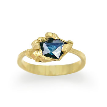 Sugar Babe Geo Sapphire Ring in 18k Gold
