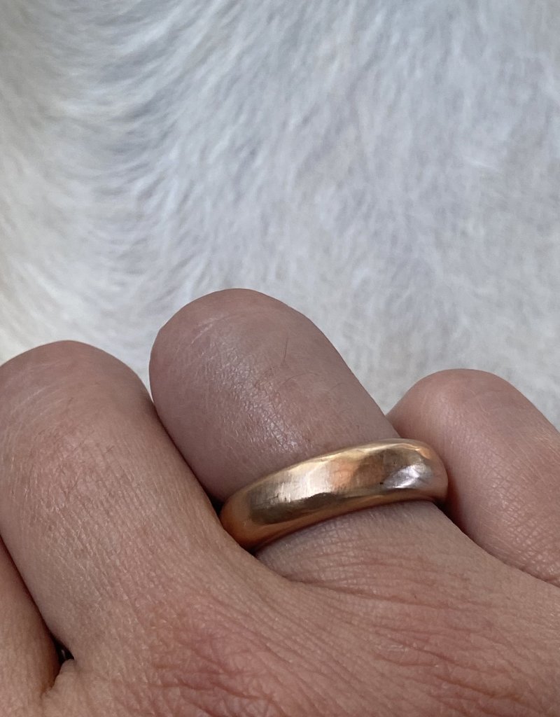 6mm Half Round Modeled 14k Rose Gold Band