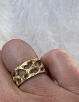 10mm Reef Ring in 18k Gold with White Diamonds