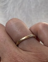 2.5mm Modeled Band  in 14k Yellow Gold with White Diamonds