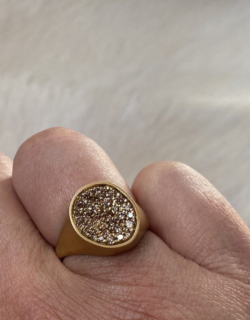 14k Pave Diamond Line Signet Pinky Ring – FERKOS FJ