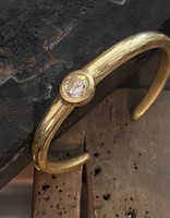 Custom Cuff with Client's Diamond in 20k Gold