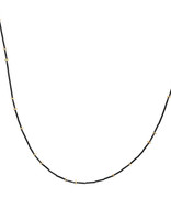 Gold Droplets Necklace in Oxidized Silver and 18k Gold - 33"