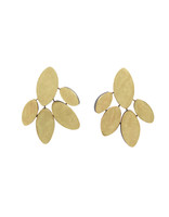 Laura Lienhard Leaf Earrings in 18k Gold and Oxidized Silver