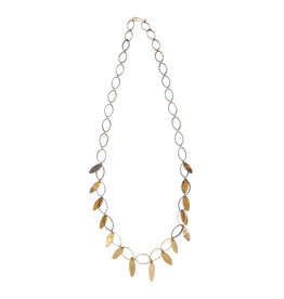 Laura Lienhard Olive Leaf Chain in 18K Gold, Silver, Keum-boo