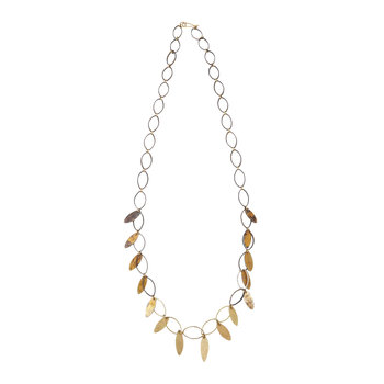 Laura Lienhard Olive Leaf Chain in 18K Gold, Silver, Keum-boo