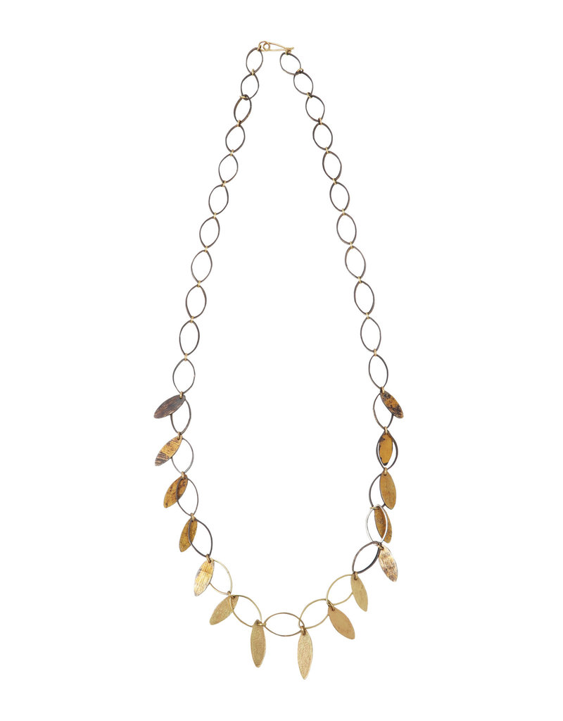 Laura Lienhard Olive Leaf Chain in 18K Gold, Silver, Keum-boo