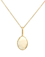 Fossilized Faceted Walrus Ivory Pendant in 18k Gold