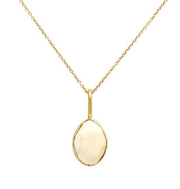 Fossilized Faceted Walrus Ivory Pendant in 18k Gold