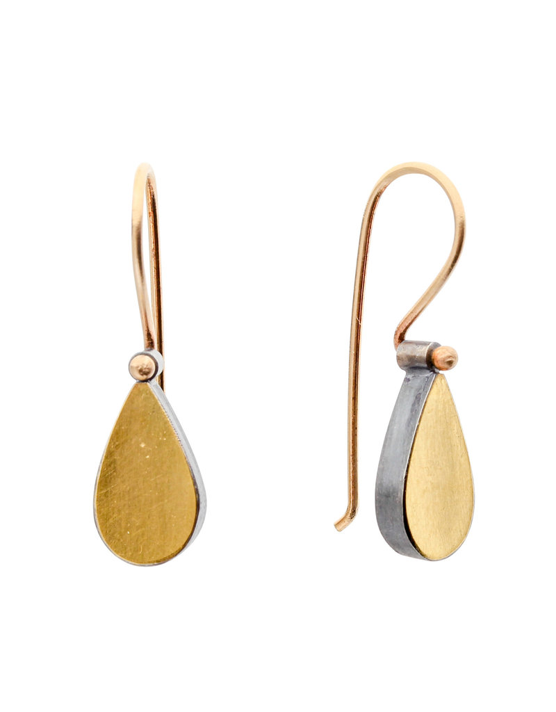 Teardrop Earrings in 22k Bimetal with 14k Wires