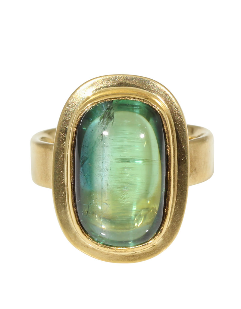 Big Sur Goldsmiths Spectrum Tourmaline Ring in 18k Gold with 22k Gold Bezel