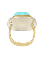 Big Sur Goldsmiths Sugarloaf Turquoise Ring in Silver, 18k & 22k Gold