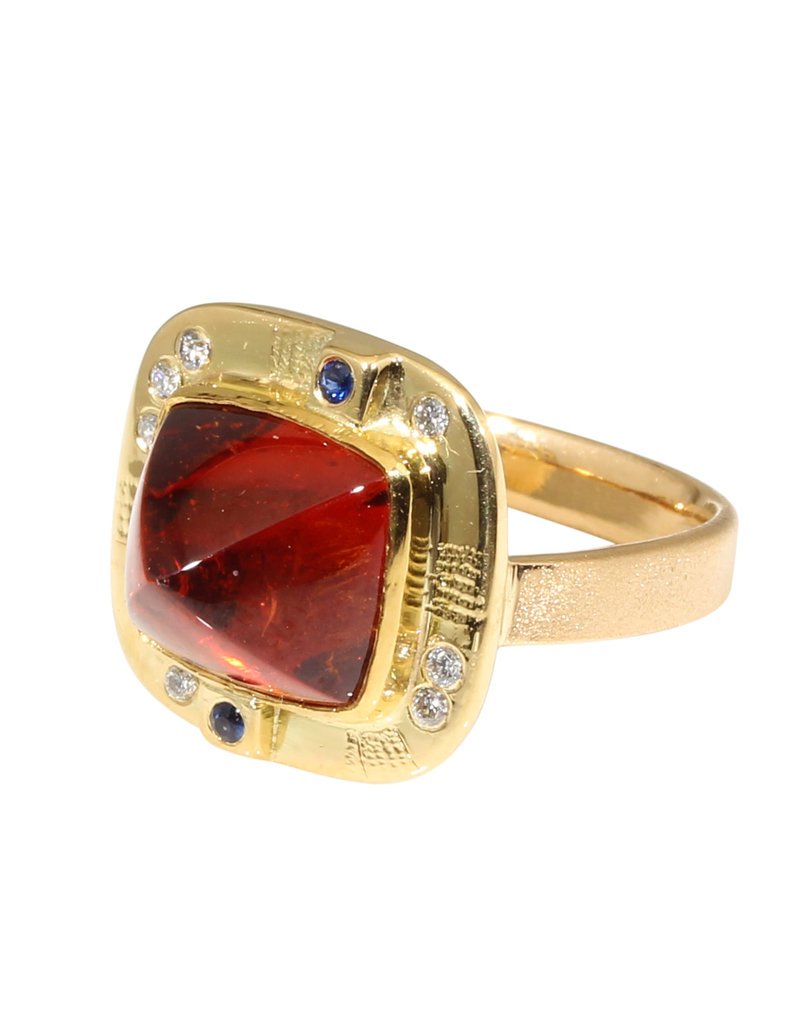 Big Sur Goldsmiths Sugarloaf Spessartite Garnet Ring in 18k & 22k Gold