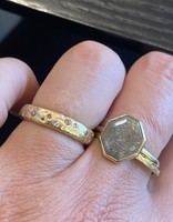 Celestial Ring in 18k Yellow Gold with White and Cognac Diamonds