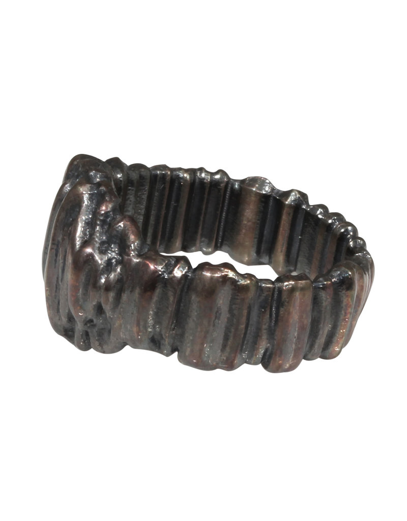 Wave Ring in Oxidized Silver