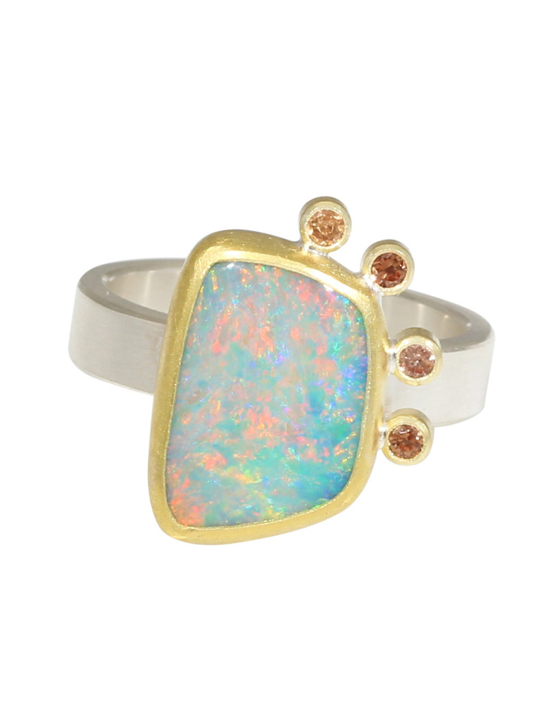 Sam Woehrmann Opal and Sapphire Ring in 18k Yellow Gold and Silver